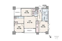 クリオ蔵前壱番館 3LDKの間取図画像