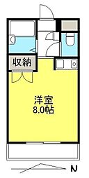 ミズホハイツ ワンルームの間取図画像