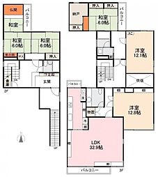 番町ブリックガーデン 6SLDKの間取図画像