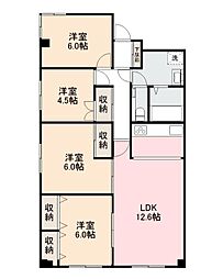 イトーピア高松17～27号南棟 4LDKの間取図画像