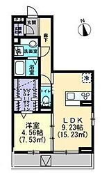 サニーコートES 1LDKの間取図画像