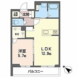 カスタネア栗林南 1LDKの間取図画像