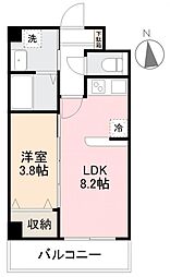 メルベーユ丸の内 1LDKの間取図画像