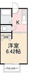 三好ハイツ 1Kの間取図画像