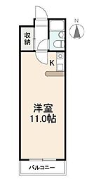 フォルテ2 1Kの間取図画像