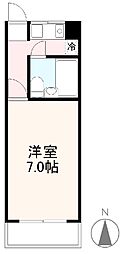 コンフォート木太 1Kの間取図画像