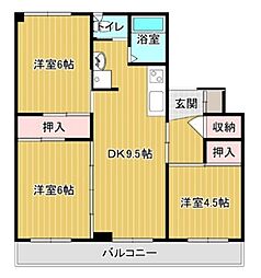 グランメール向陽01 3DKの間取図画像
