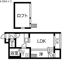 クリークコート2 2Kの間取図画像