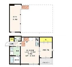 Stage苗代町 1LDKの間取図画像