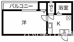 メゾンドトリアノン 1Kの間取図画像