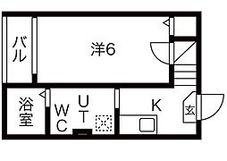 カーサ名駅南 1Kの間取図画像