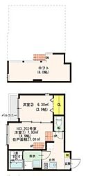ティーズスクエアー 2Kの間取図画像