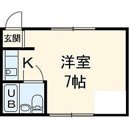 メゾン第一 ワンルームの間取図画像