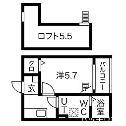 Casablancabijou 1Kの間取図画像