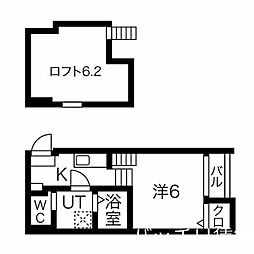 ボヌール中村公園 1Kの間取図画像