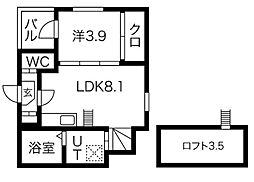 ハーモニーテラス千種2 1LDKの間取図画像