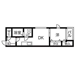 グランフェリーチェ 1LDKの間取図画像