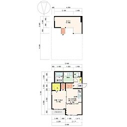 クレインハイツ本陣 1LDKの間取図画像