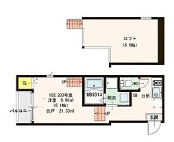 Stage苗代町 1Kの間取図画像