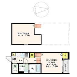 アヴェルタージュみずほ 1Kの間取図画像