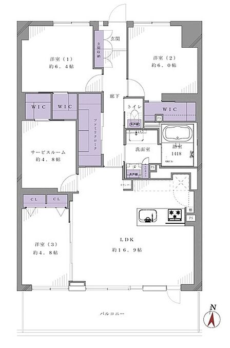 3SLDK 間取り