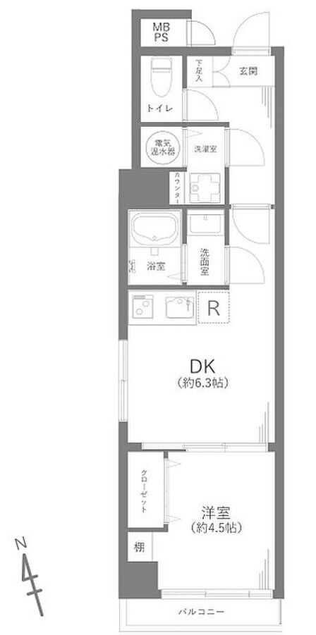1DK 間取り