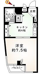 日神パレス東十条 1Kの間取図画像