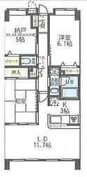 クイーンズレゾン末広 2SLDKの間取図画像