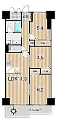 フジタ早稲田マンション 3LDKの間取図画像