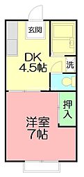 セントネージュ飯山 1DKの間取図画像