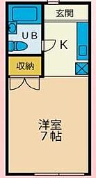 コーポラブリー ワンルームの間取図画像