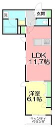 仮)国分南3丁目メゾン 1LDKの間取図画像