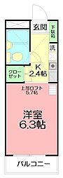 アイビー・ハウス ワンルームの間取図画像
