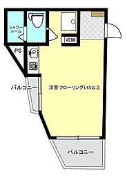 ポケットハイツ本厚木 ワンルームの間取図画像