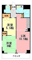 にいやビル 2LDKの間取図画像