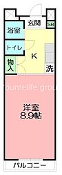 シカシン75ビル 1Kの間取図画像