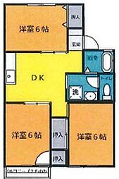 ユキボナール・2 3DKの間取図画像