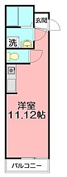 グランディール 1Kの間取図画像