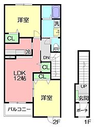 ラ・プルミエール2番館 2LDKの間取図画像