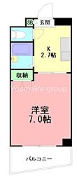 ソレイユ三和 1Kの間取図画像