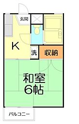 岡崎ハイツ 1Kの間取図画像