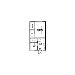 ハイツカワイ 1Kの間取図画像