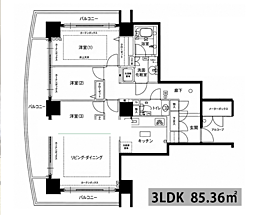 OAPレジデンスタワー東館 3LDKの間取図画像