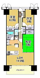 森都OSAKAウエストヴィル 3LDKの間取図画像