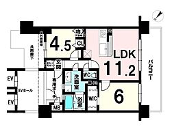 エスリード南摂津 2LDKの間取図画像