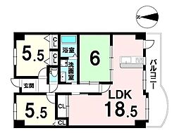 アドリーム千里丘 3LDKの間取図画像