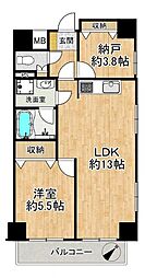 ランデージ神戸花隈 2LDKの間取図画像
