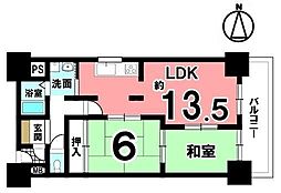 サン橿原神宮前ハイツ 2LDKの間取図画像