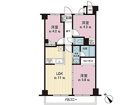 間取図です。図面と異なる場合は現況を優先させていただきます。