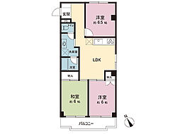 朝日生田マンション 3LDKの間取図画像
